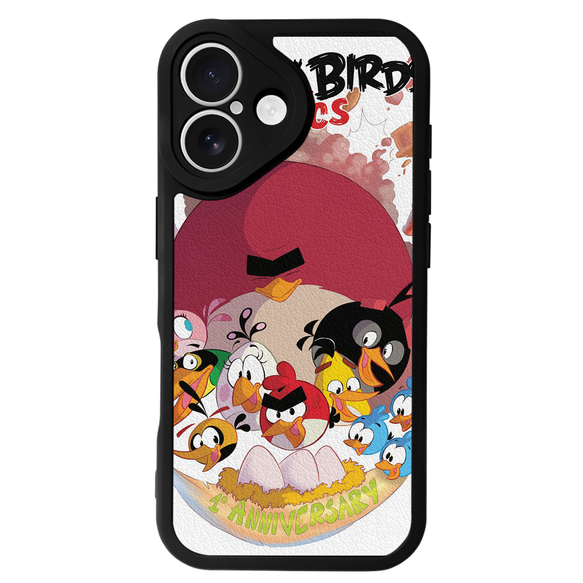 （画像用） Angry Birds アングリーバード 【iPhone 16シリーズ対応】シリコンスマホケース（レザー調） 材質：シリコン